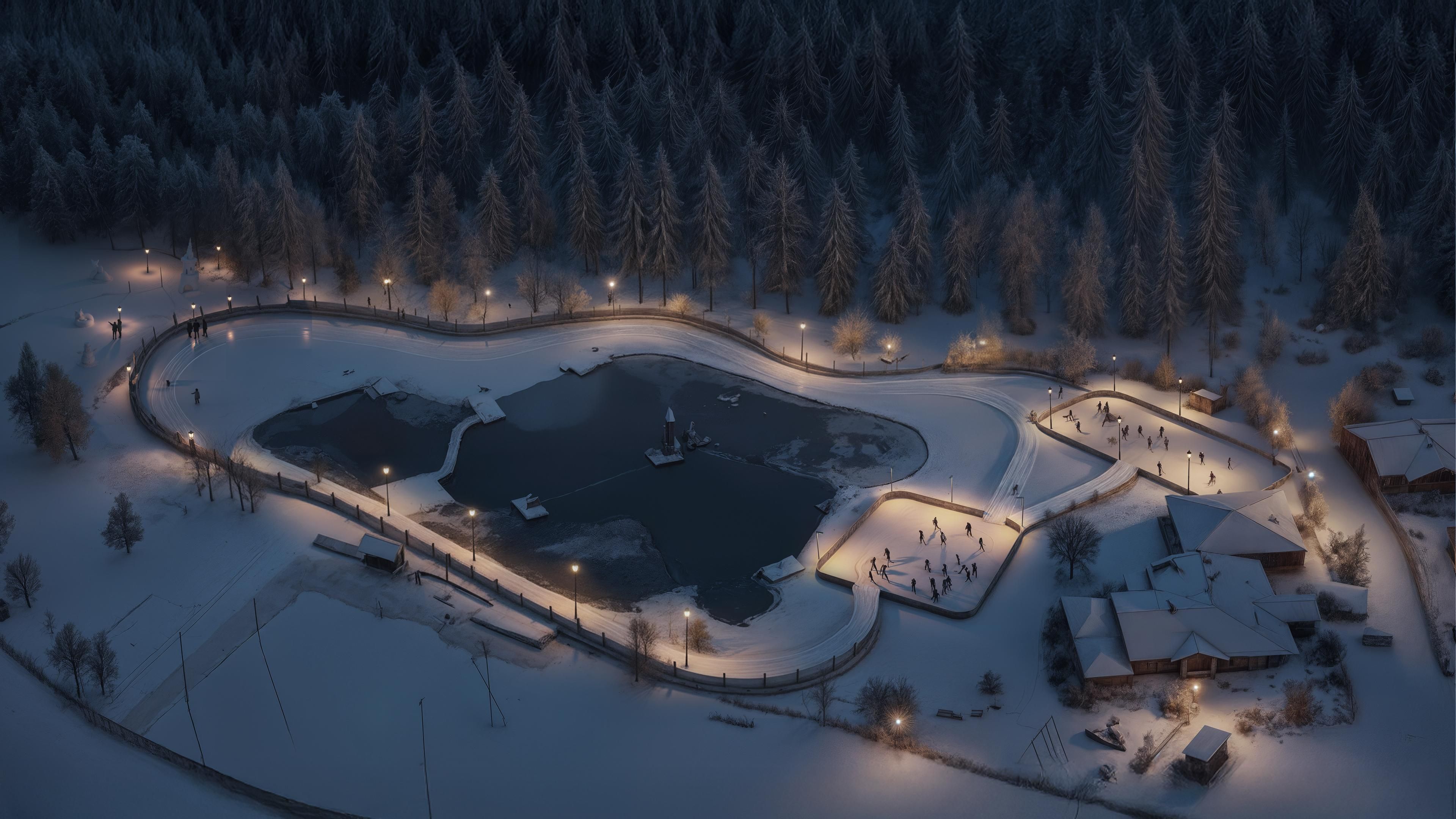 Ice Park Ötztal mit Beleuchtung