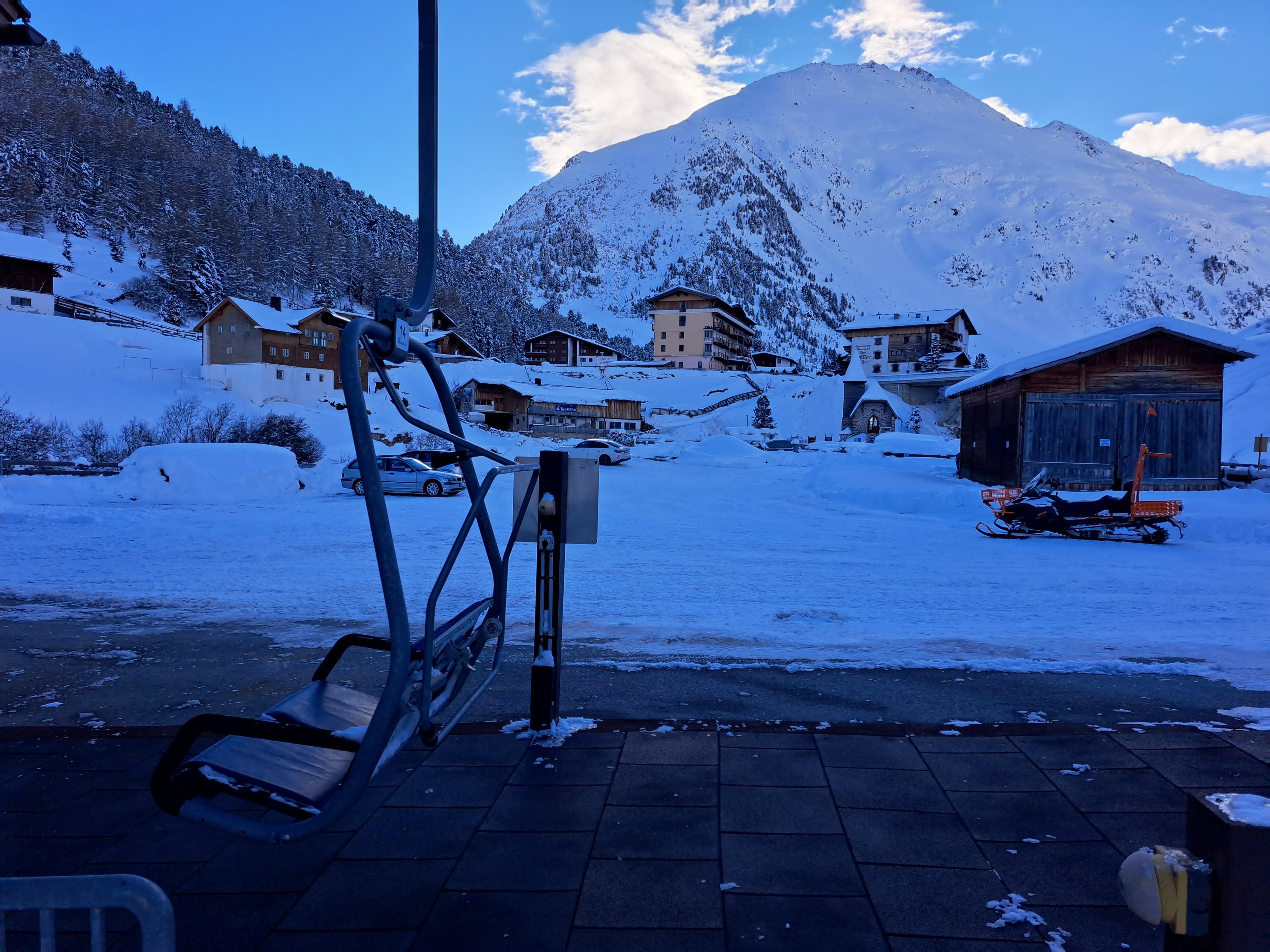 Parken Bergbahnen Vent im Winter 2