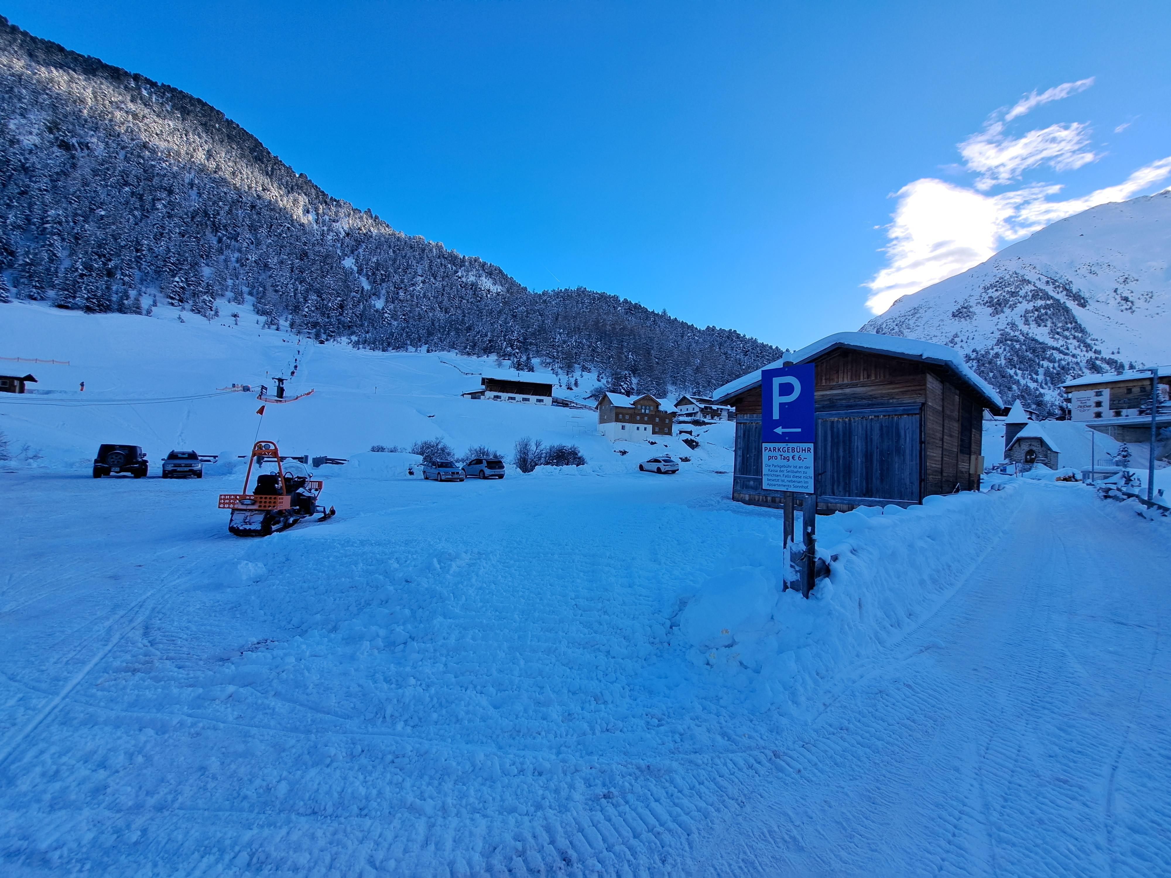 Parken Bergbahnen Vent im Winter