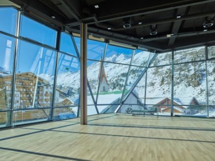 Gallery with mountain view