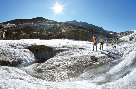 Hiking on the glacier