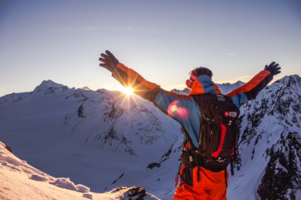 Mann Skitour Sölden Winter Berge