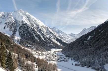 Gries Winter Panorama Mountains Ötztal