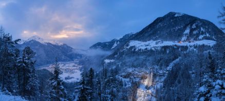 Stuibenfall Waterfall Umhausen Winter Landscape