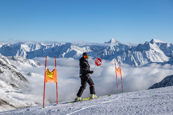 Skitraining am Gletscher