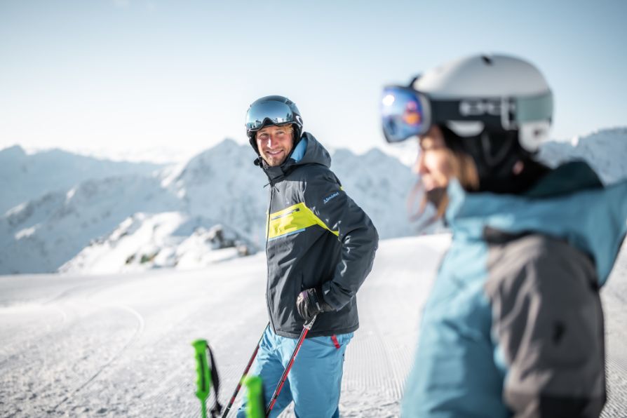 Skifahrer Sölden Winter Piste Skigebiet