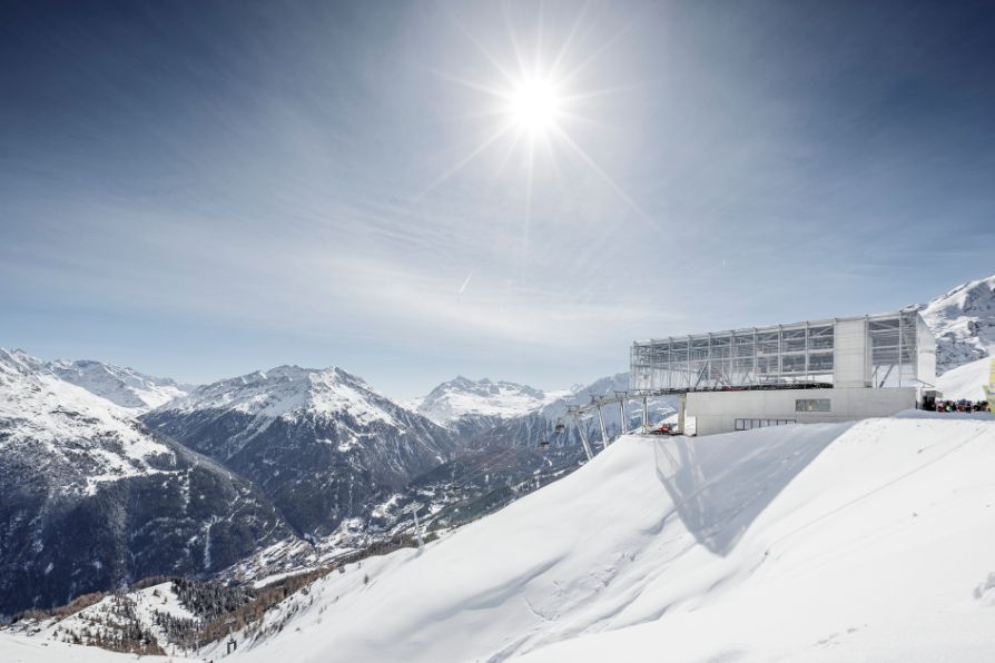 Sölden Giggijoch Skifahren Skigebiet Panorama