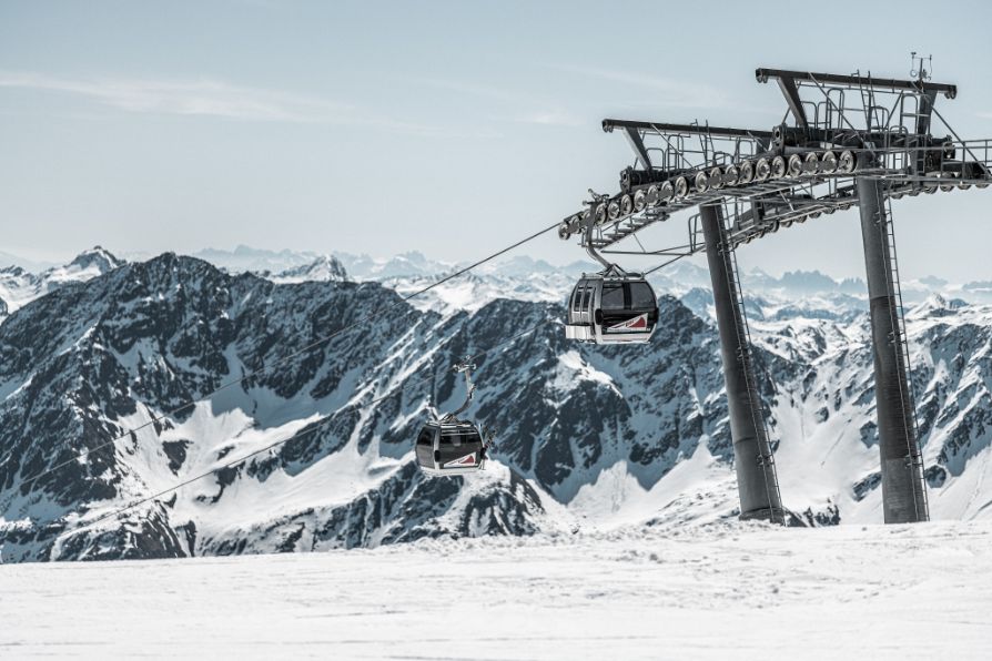 Sölden Skigebiet Gletscherexpress Skifahren Gletscher